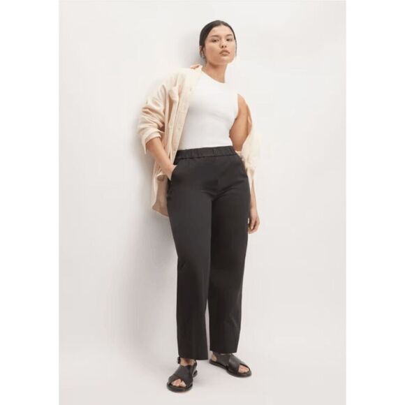NWOT Everlane Women's Black The Easy Pull On Elastic Waist Pants Medium - Picture 1 of 9
